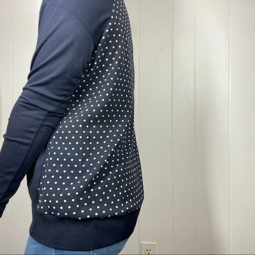 Ann Taylor Navy Blue Top with Polka Dot Back - Picture 9 of 9